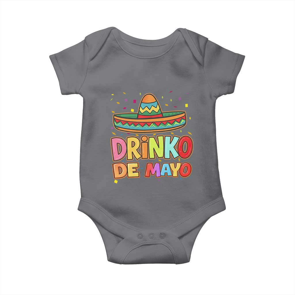 Funny Cinco De Mayo Day Drinking Fiesta Party Baby Onesie Drinko De Mayo TS12 Charcoal Print Your Wear