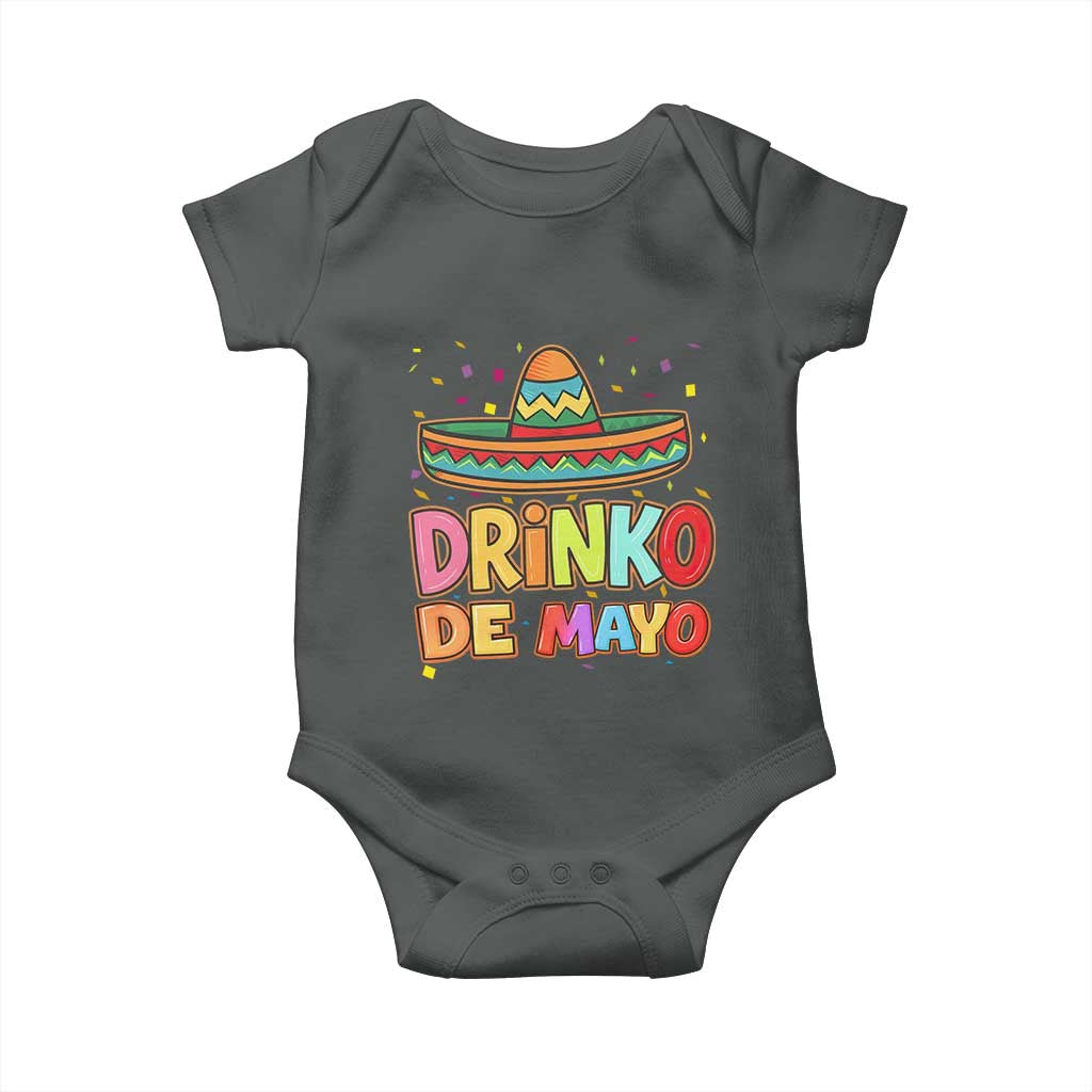 Funny Cinco De Mayo Day Drinking Fiesta Party Baby Onesie Drinko De Mayo TS12 Dark Heather Print Your Wear