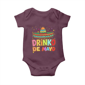 Funny Cinco De Mayo Day Drinking Fiesta Party Baby Onesie Drinko De Mayo TS12 Maroon Print Your Wear