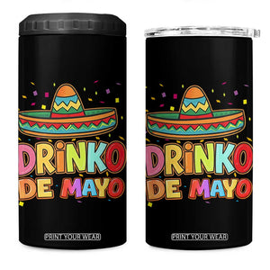 Funny Cinco De Mayo Day Drinking Fiesta Party 4 in 1 Can Cooler Tumbler Drinko De Mayo TS12 One Size: 16 oz Black Print Your Wear