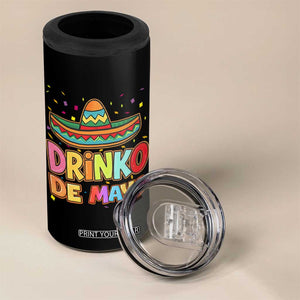 Funny Cinco De Mayo Day Drinking Fiesta Party 4 in 1 Can Cooler Tumbler Drinko De Mayo TS12 Print Your Wear