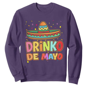 Funny Cinco De Mayo Day Drinking Fiesta Party Sweatshirt Drinko De Mayo TS12 Purple Print Your Wear