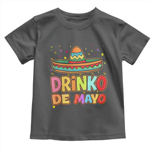 Funny Cinco De Mayo Day Drinking Fiesta Party Toddler T Shirt Drinko De Mayo TS12 Dark Heather Print Your Wear