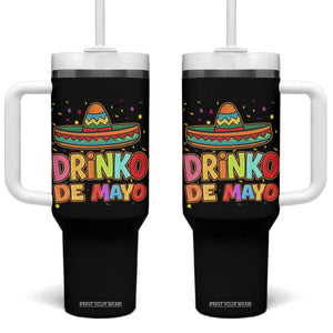 Funny Cinco De Mayo Day Drinking Fiesta Party Tumbler With Handle Drinko De Mayo TS12 One Size: 40 oz Black Print Your Wear