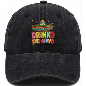 Funny Cinco De Mayo Day Drinking Fiesta Party Washed Cotton Baseball Cap Drinko De Mayo TS12 Print Your Wear