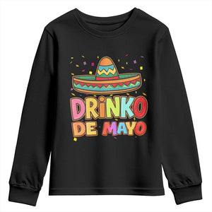 Funny Cinco De Mayo Day Drinking Fiesta Party Youth Sweatshirt Drinko De Mayo TS12 Black Print Your Wear