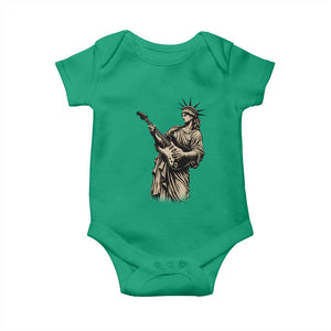 4th Of July Rock N Roll Baby Onesie Funny Statue Of Liberty Playing Guitar TS12 Irish Green Print Your Wear