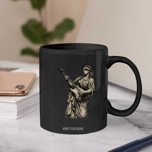 4th Of July Rock N Roll Coffee Mug Funny Statue Of Liberty Playing Guitar TS12 Print Your Wear