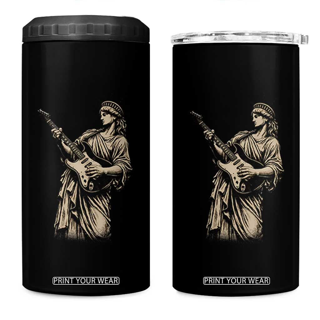 4th Of July Rock N Roll 4 in 1 Can Cooler Tumbler Funny Statue Of Liberty Playing Guitar TS12 One Size: 16 oz Black Print Your Wear