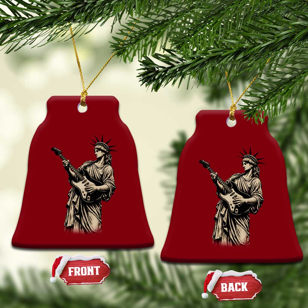 4th Of July Rock N Roll Ceramic Ornament Funny Statue Of Liberty Playing Guitar TS12 Print Your Wear