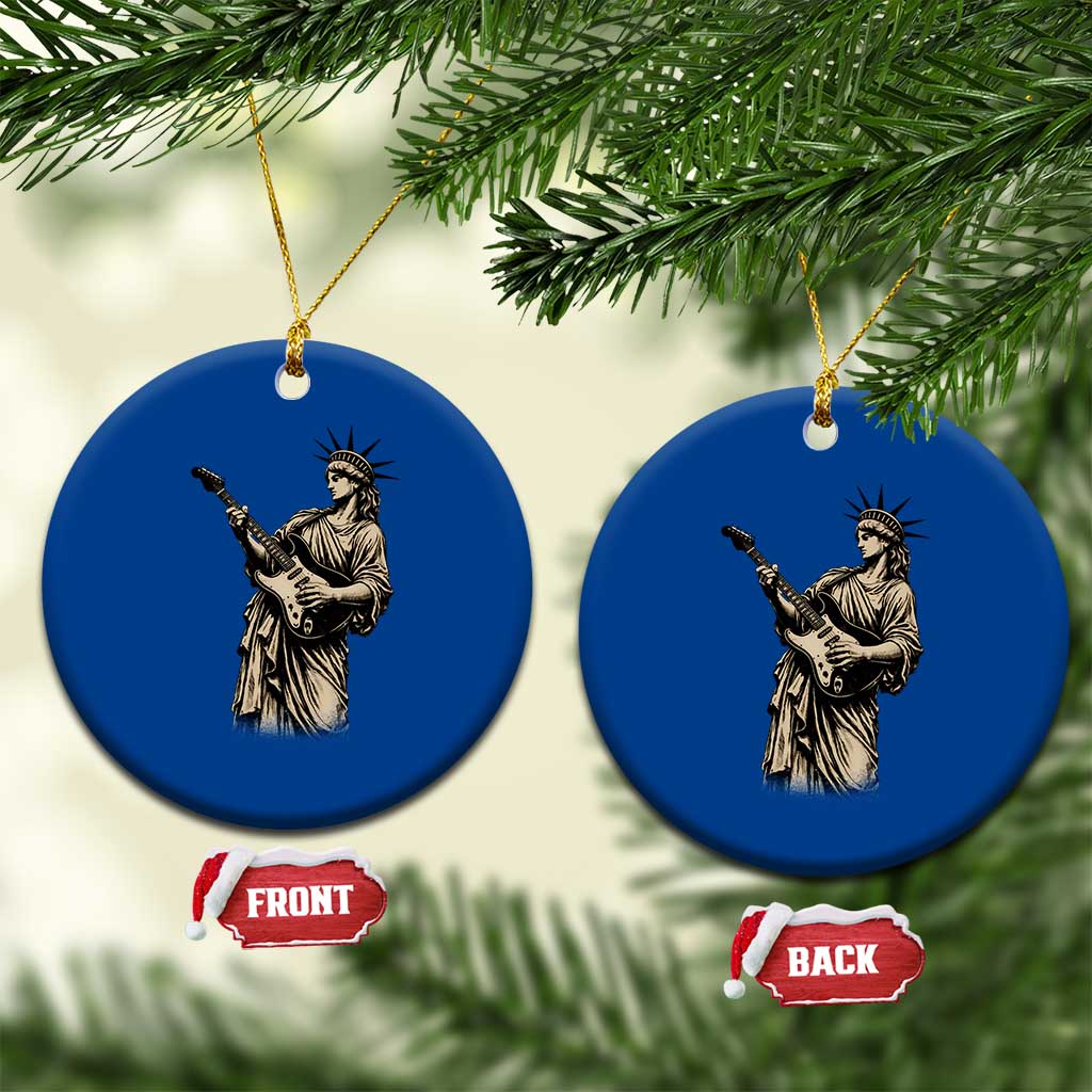 4th Of July Rock N Roll Ceramic Ornament Funny Statue Of Liberty Playing Guitar TS12 1pc Blue Print Your Wear