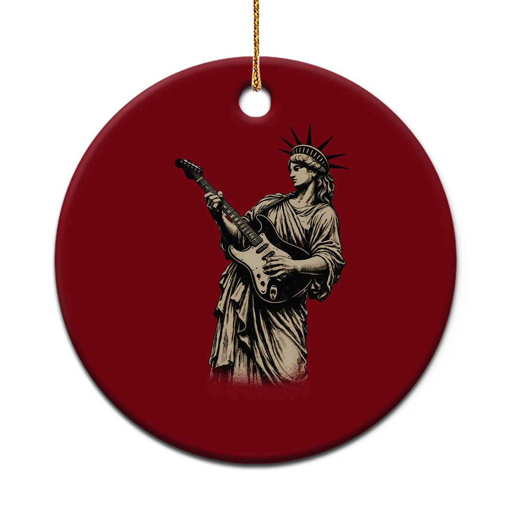 4th Of July Rock N Roll Ceramic Ornament Funny Statue Of Liberty Playing Guitar TS12 1pc Red Print Your Wear