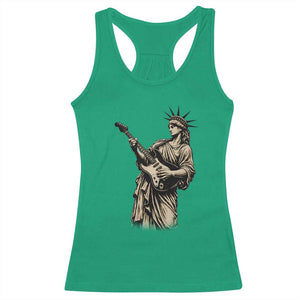 4th Of July Rock N Roll Racerback Tank Top Funny Statue Of Liberty Playing Guitar TS12 Irish Green Print Your Wear