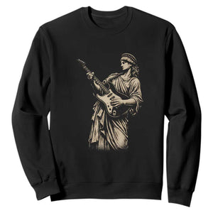 4th Of July Rock N Roll Sweatshirt Funny Statue Of Liberty Playing Guitar TS12 Black Print Your Wear