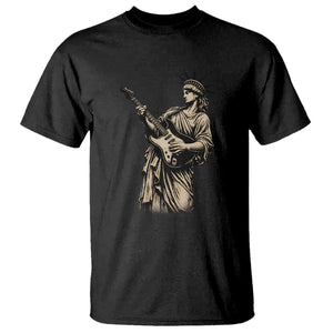 4th Of July Rock N Roll T Shirt Funny Statue Of Liberty Playing Guitar TS12 Black Print Your Wear