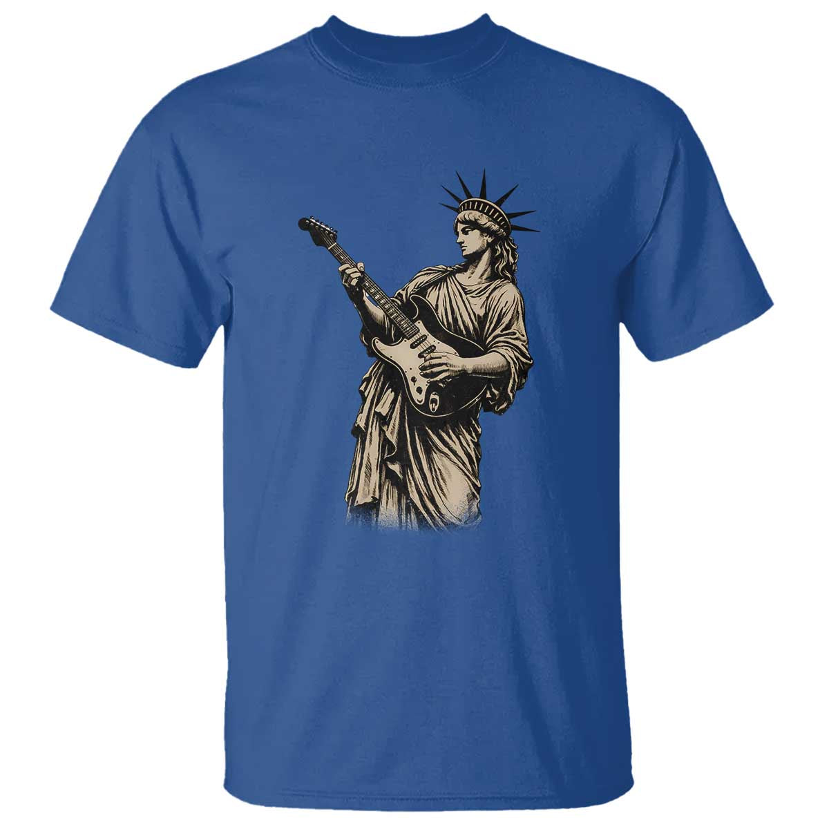 4th Of July Rock N Roll T Shirt Funny Statue Of Liberty Playing Guitar TS12 Royal Blue Print Your Wear