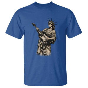 4th Of July Rock N Roll T Shirt Funny Statue Of Liberty Playing Guitar TS12 Royal Blue Print Your Wear