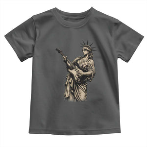4th Of July Rock N Roll Toddler T Shirt Funny Statue Of Liberty Playing Guitar TS12 Dark Heather Print Your Wear