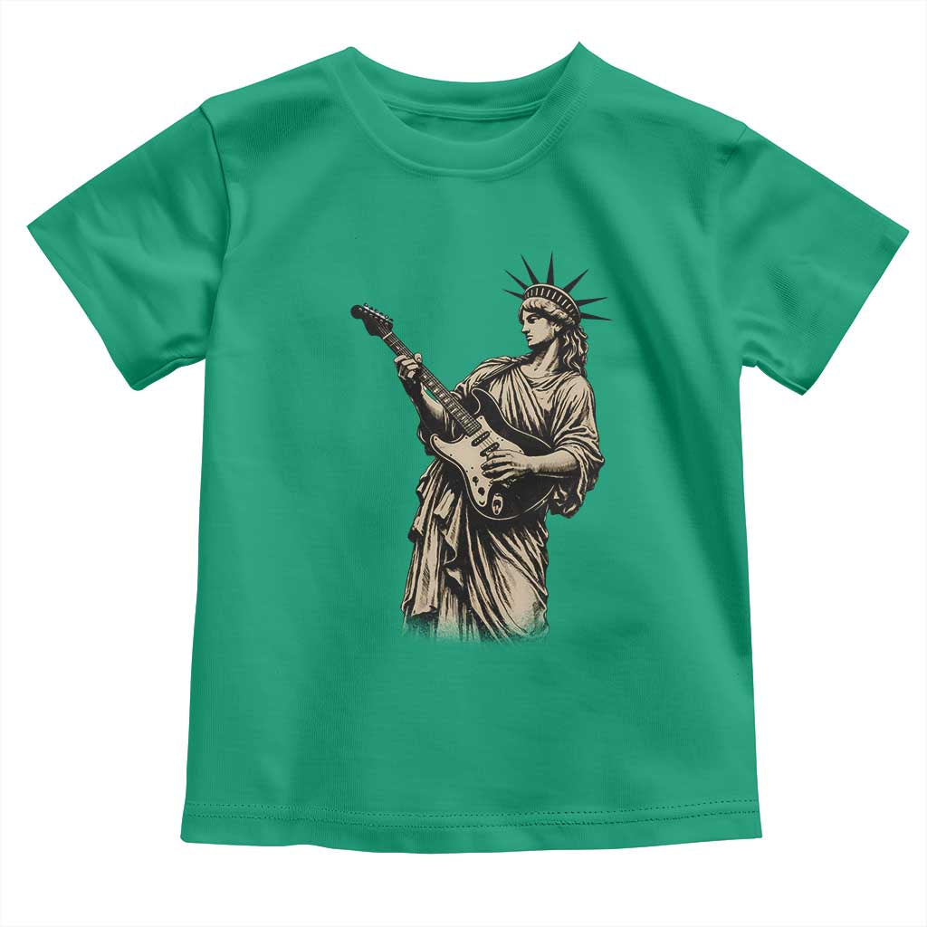 4th Of July Rock N Roll Toddler T Shirt Funny Statue Of Liberty Playing Guitar TS12 Irish Green Print Your Wear