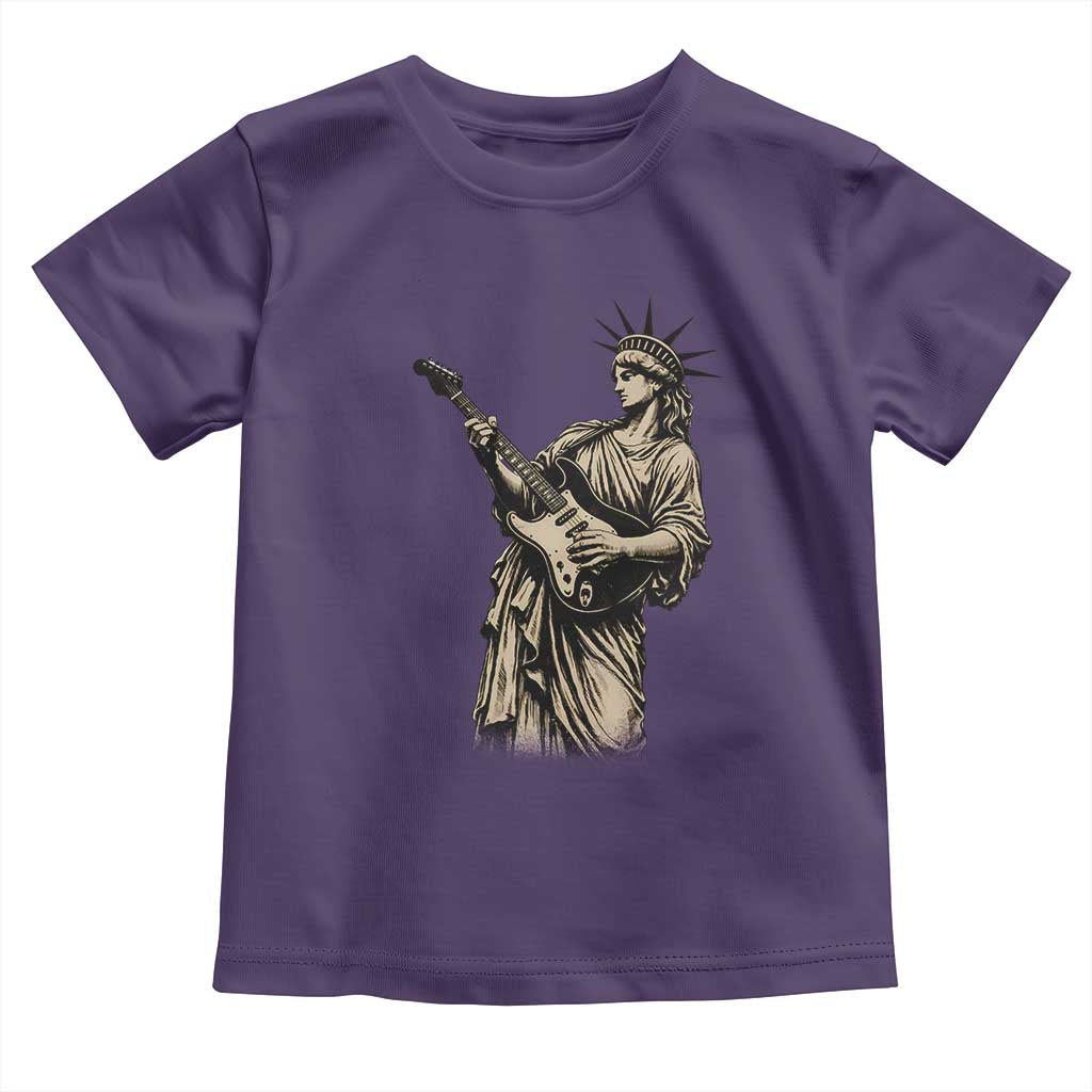 4th Of July Rock N Roll Toddler T Shirt Funny Statue Of Liberty Playing Guitar TS12 Purple Print Your Wear