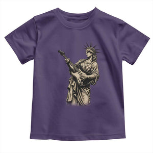 4th Of July Rock N Roll Toddler T Shirt Funny Statue Of Liberty Playing Guitar TS12 Purple Print Your Wear