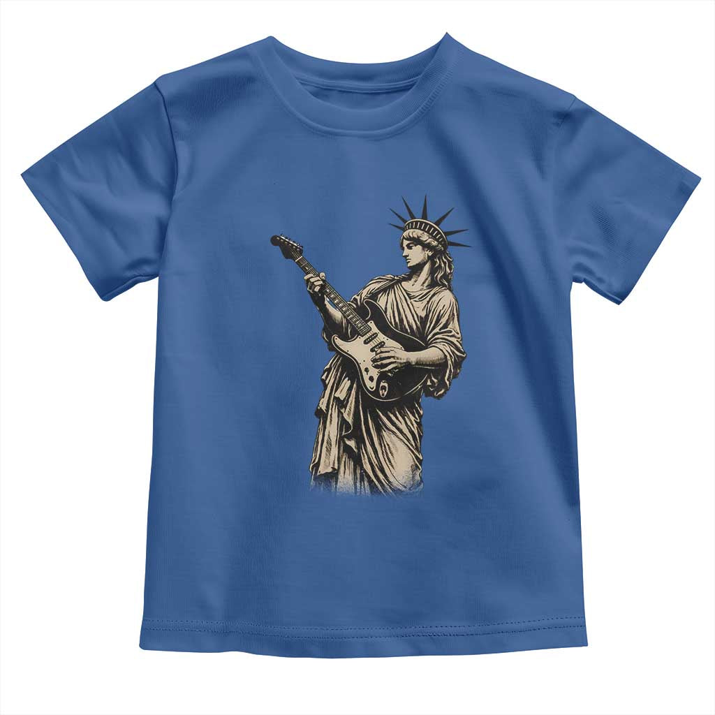 4th Of July Rock N Roll Toddler T Shirt Funny Statue Of Liberty Playing Guitar TS12 Royal Blue Print Your Wear