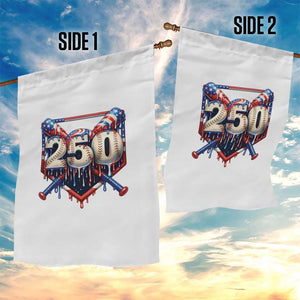 Patriotic Baseball Drip Garden Flag USA 250th Anniversary Gift TS12 Print Your Wear