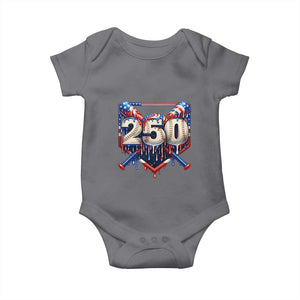 Patriotic Baseball Drip Baby Onesie USA 250th Anniversary Gift TS12 Charcoal Print Your Wear