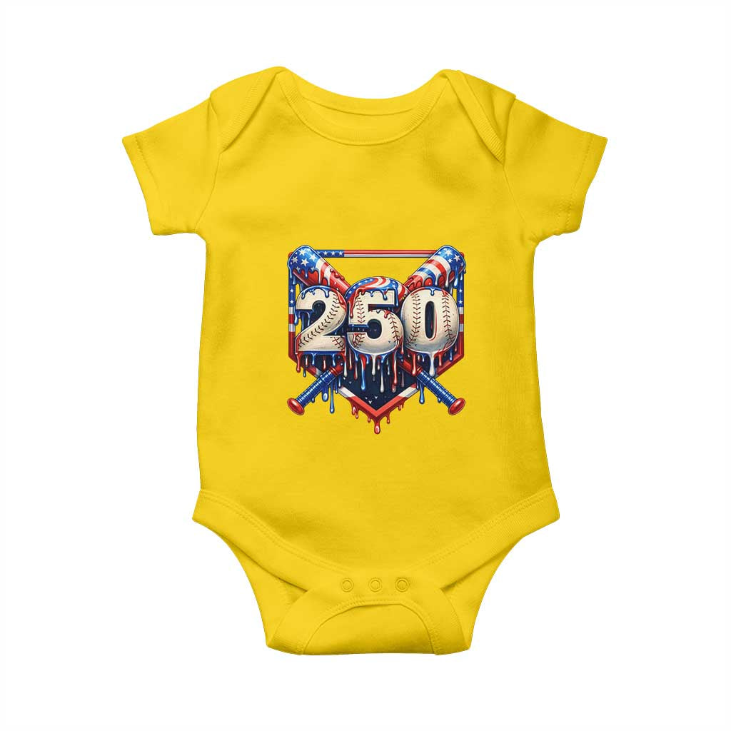 Patriotic Baseball Drip Baby Onesie USA 250th Anniversary Gift TS12 Daisy Print Your Wear