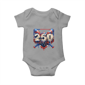Patriotic Baseball Drip Baby Onesie USA 250th Anniversary Gift TS12 Sport Gray Print Your Wear