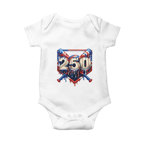 Patriotic Baseball Drip Baby Onesie USA 250th Anniversary Gift TS12 White Print Your Wear