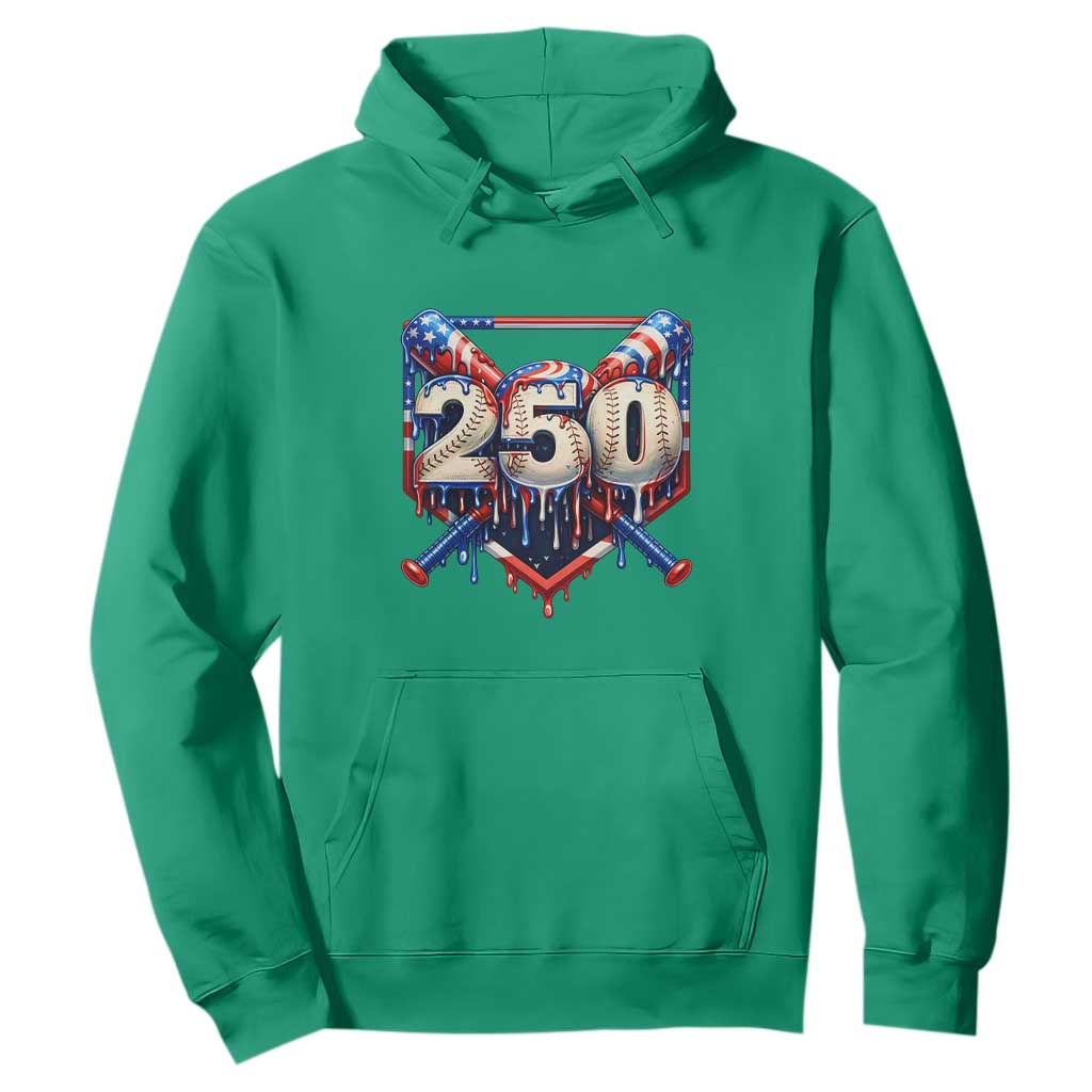 Patriotic Baseball Drip Hoodie USA 250th Anniversary Gift TS12 Irish Green Print Your Wear