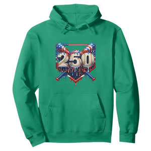 Patriotic Baseball Drip Hoodie USA 250th Anniversary Gift TS12 Irish Green Print Your Wear