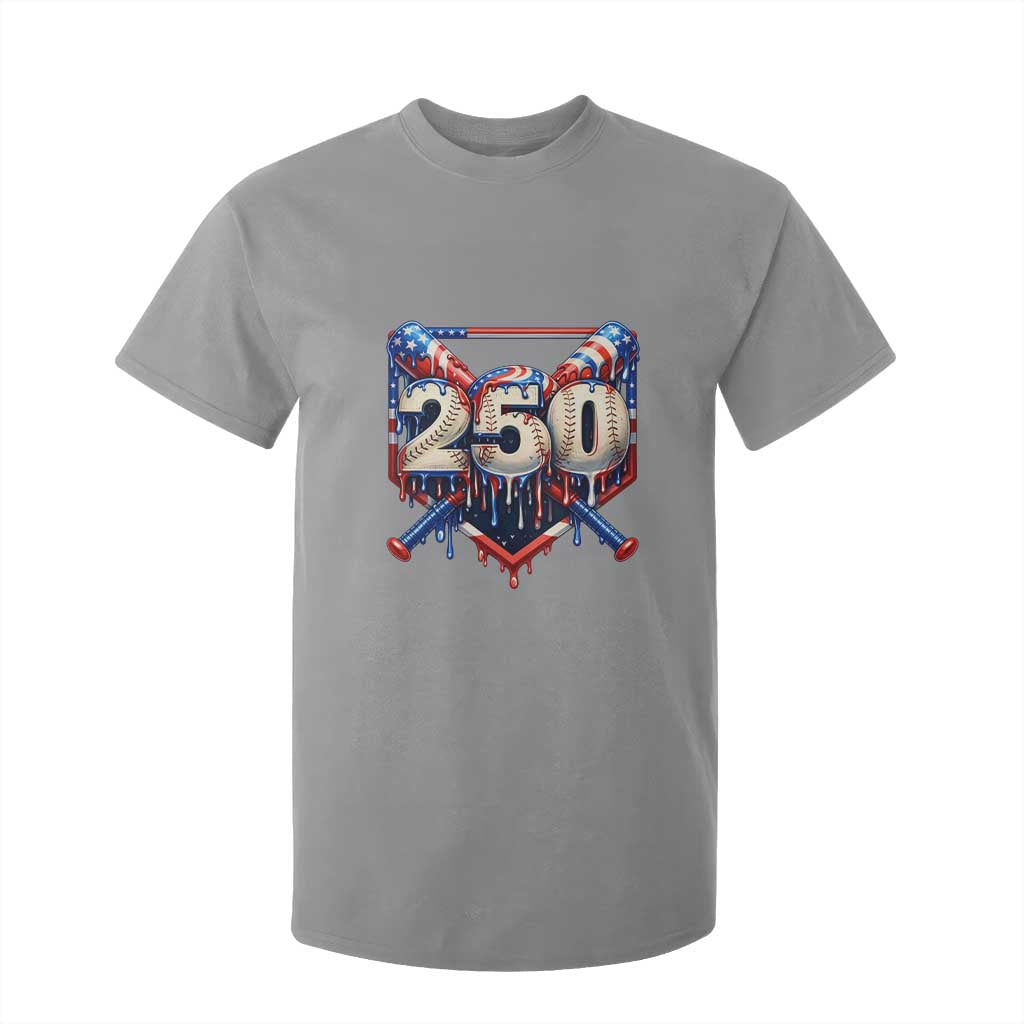 Patriotic Baseball Drip T Shirt For Kid USA 250th Anniversary Gift TS12 Sport Gray Print Your Wear