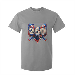 Patriotic Baseball Drip T Shirt For Kid USA 250th Anniversary Gift TS12 Sport Gray Print Your Wear