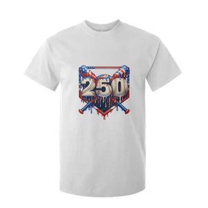 Patriotic Baseball Drip T Shirt For Kid USA 250th Anniversary Gift TS12 White Print Your Wear
