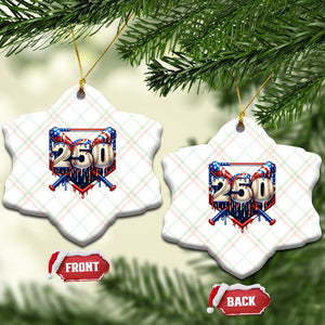 Patriotic Baseball Drip Ceramic Ornament USA 250th Anniversary Gift TS12 Print Your Wear