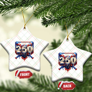 Patriotic Baseball Drip Ceramic Ornament USA 250th Anniversary Gift TS12 Print Your Wear