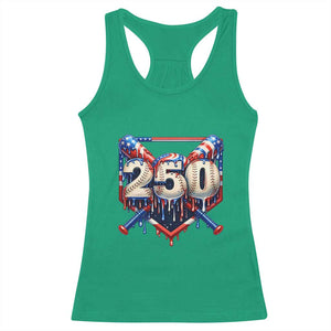 Patriotic Baseball Drip Racerback Tank Top USA 250th Anniversary Gift TS12 Irish Green Print Your Wear