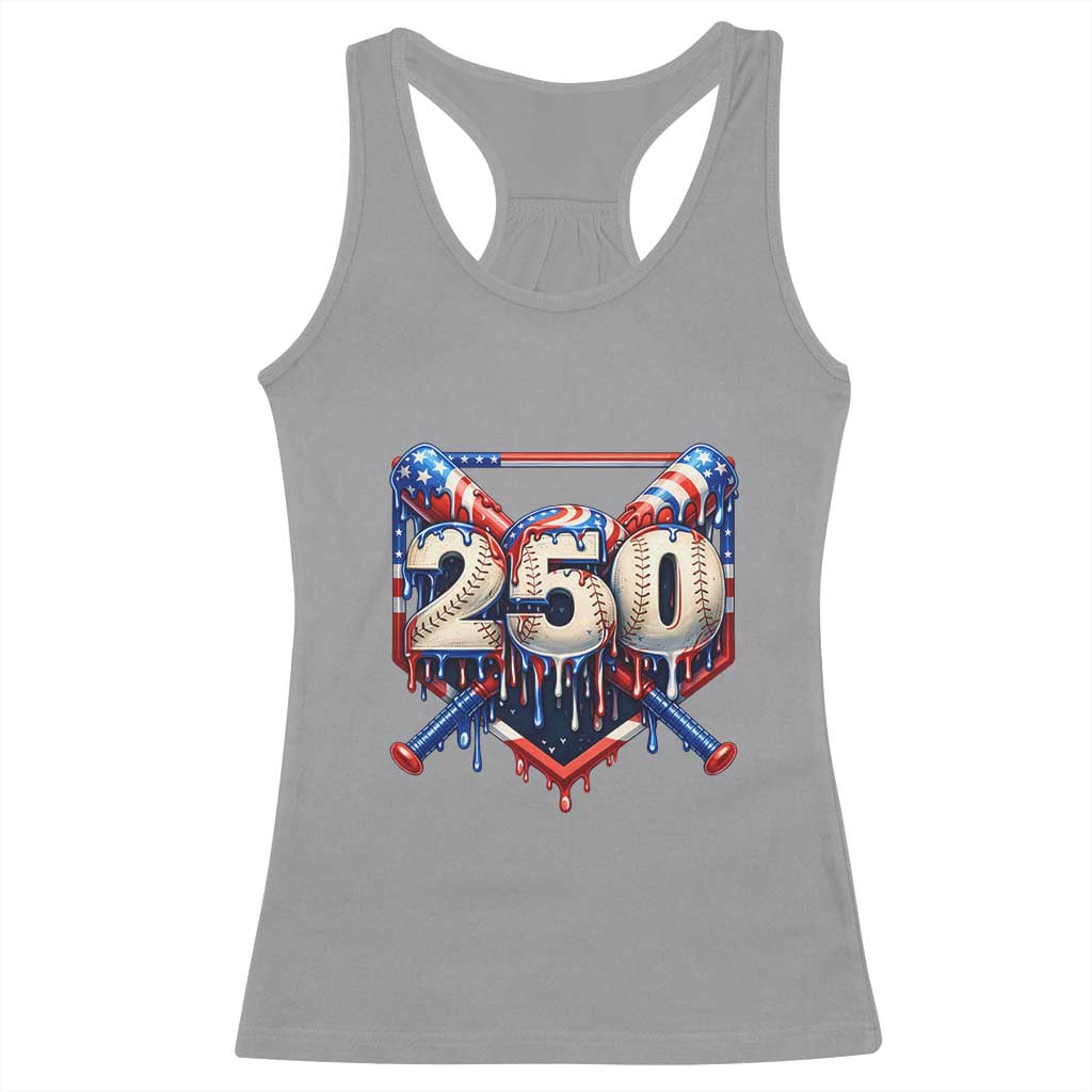 Patriotic Baseball Drip Racerback Tank Top USA 250th Anniversary Gift TS12 Sport Gray Print Your Wear
