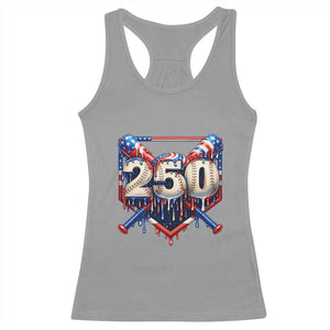 Patriotic Baseball Drip Racerback Tank Top USA 250th Anniversary Gift TS12 Sport Gray Print Your Wear