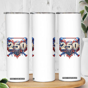 Patriotic Baseball Drip Skinny Tumbler USA 250th Anniversary Gift TS12 Print Your Wear