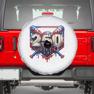 Patriotic Baseball Drip Spare Tire Cover USA 250th Anniversary Gift TS12 White Print Your Wear