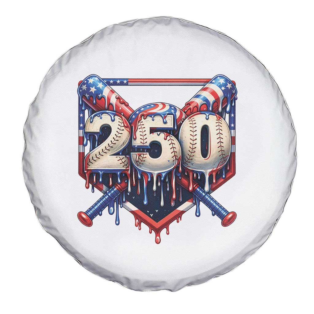 Patriotic Baseball Drip Spare Tire Cover USA 250th Anniversary Gift TS12 Print Your Wear