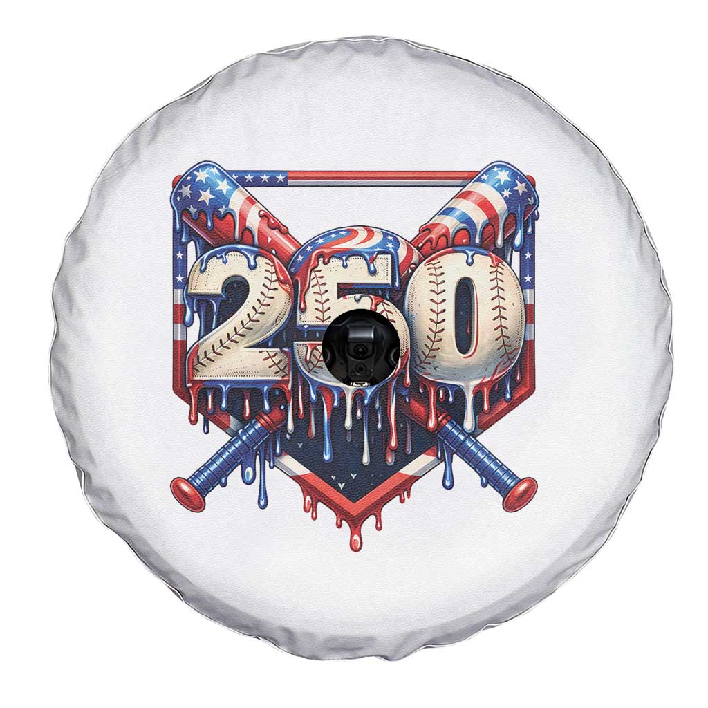 Patriotic Baseball Drip Spare Tire Cover USA 250th Anniversary Gift TS12 Print Your Wear