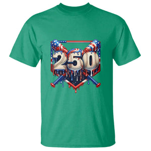 Patriotic Baseball Drip T Shirt USA 250th Anniversary Gift TS12 Irish Green Print Your Wear