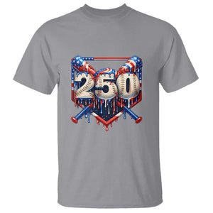 Patriotic Baseball Drip T Shirt USA 250th Anniversary Gift TS12 Sport Gray Print Your Wear
