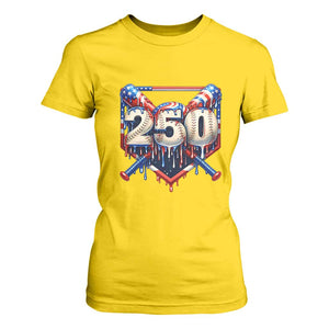Patriotic Baseball Drip T Shirt For Women USA 250th Anniversary Gift TS12 Daisy Print Your Wear
