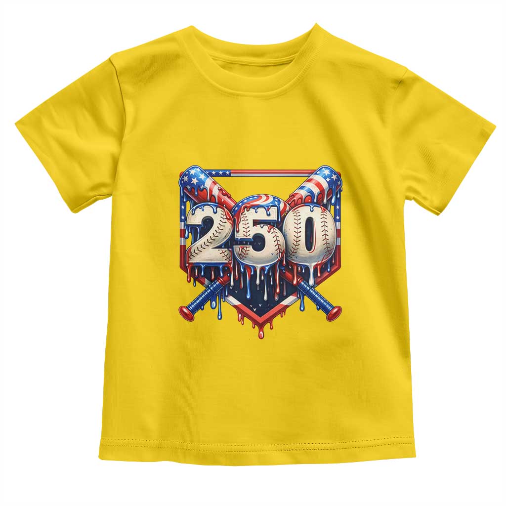 Patriotic Baseball Drip Toddler T Shirt USA 250th Anniversary Gift TS12 Daisy Print Your Wear