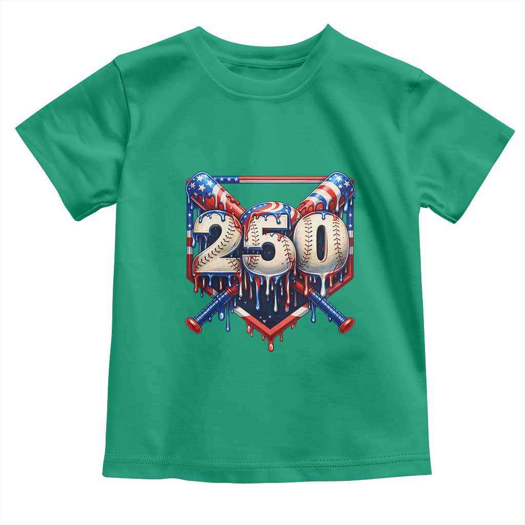 Patriotic Baseball Drip Toddler T Shirt USA 250th Anniversary Gift TS12 Irish Green Print Your Wear